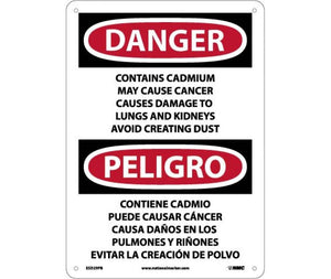 Danger Contains Cadmium English/Spanish 14"x10" Vinyl | ESD29PB
