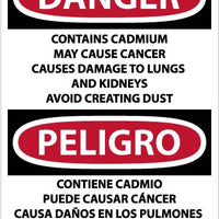 Danger Contains Cadmium English/Spanish 28"x20" Vinyl | ESD29PD