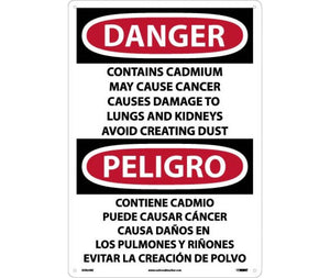 Danger Contains Cadmium English/Spanish 20"x14" Plastic | ESD29RC