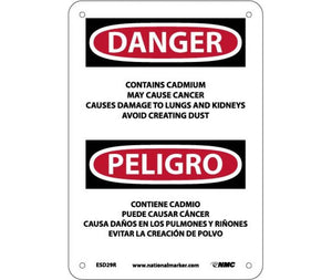 Danger Contains Cadmium English/Spanish 10"x7" Plastic | ESD29R