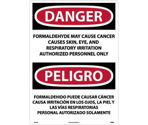 Danger Formaldehyde And Cancer Eng/Spanish 28"x20" Plastic | ESD30RD