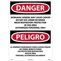 Danger Inorganic Arsenic Cancer Eng/Spanish 28"x20" Aluminum | ESD32AD