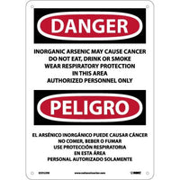 Danger Inorganic Arsenic Cancer Eng/Spanish 14"x10" Plastic | ESD32RB