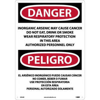 Danger Inorganic Arsenic Cancer Eng/Spanish 20"x14" Plastic | ESD32RC