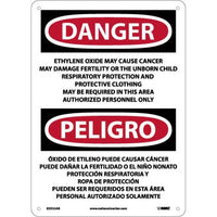 Danger Ethylene Oxide And Cancer Eng/Spanish 14x10 Aluminum | ESD33AB