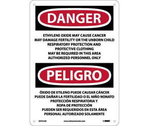 Danger Ethylene Oxide And Cancer Eng/Spanish 14x10 Aluminum | ESD33AB