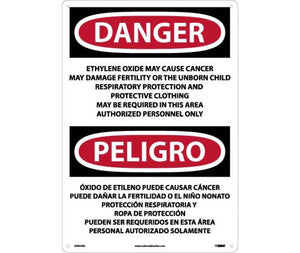 Danger Ethylene Oxide And Cancer Eng/Spanish 20x14 Aluminum | ESD33AC