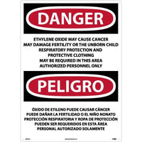 Danger Ethylene Oxide And Cancer Eng/Spanish 28x20 Aluminum | ESD33AD