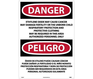 Danger Ethylene Oxide And Cancer Eng/Spanish 28x20 Aluminum | ESD33AD
