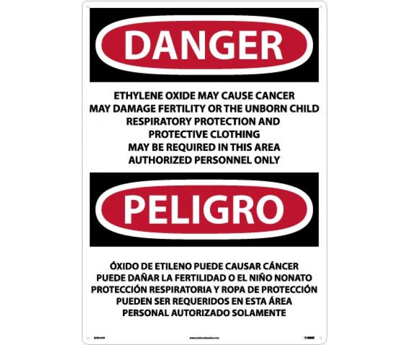 Danger Ethylene Oxide And Cancer Eng/Spanish 28x20 Aluminum | ESD33AD