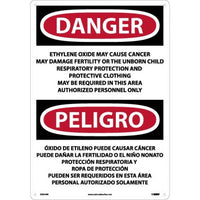 Danger Ethylene Oxide And Cancer Eng/Spanish 20"x14" Plastic | ESD33RC