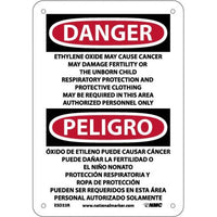 Danger Ethylene Oxide And Cancer Eng/Spanish 10"x7" Plastic | ESD33R