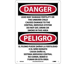 Danger Lead May Damage English/Spanish 14"x10" Aluminum | ESD36AB