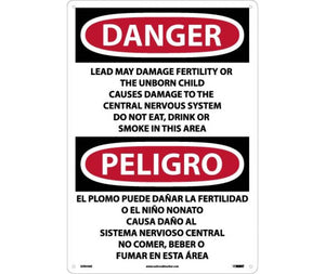 Danger Lead May Damage English/Spanish 20"x14" Aluminum | ESD36AC