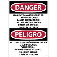 Danger Lead May Damage English/Spanish 28"x20" Aluminum | ESD36AD