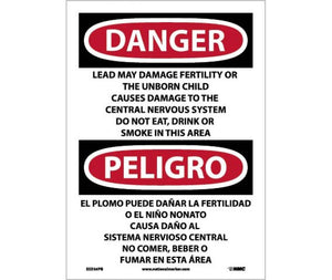 Danger Lead May Damage English/Spanish 14"x10" Vinyl | ESD36PB