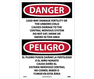 Danger Lead May Damage English/Spanish 20"x14" Vinyl | ESD36PC