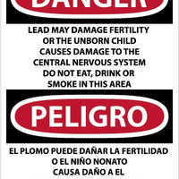 Danger Lead May Damage English/Spanish 28"x20" Vinyl | ESD36PD