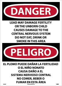 Danger Lead May Damage English/Spanish 28"x20" Vinyl | ESD36PD