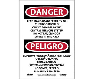 Danger Lead May Damage English/Spanish 10"x7" Vinyl | ESD36P