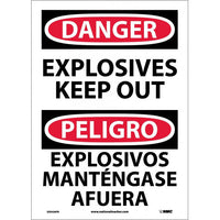 Danger Explosives Keep Out English/Spanish 14"x10" Aluminum | ESD436AB