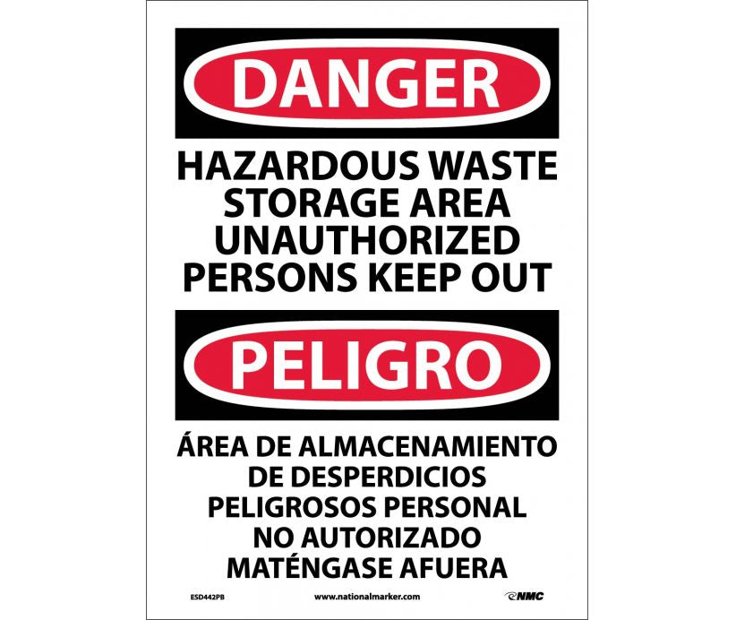 Danger Hazardous Waste Storage Eng/Spanish 14
