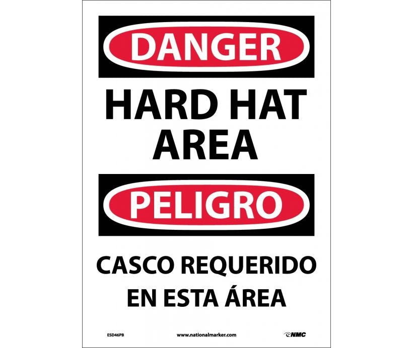 Danger Hard Hat Area English/Spanish 14