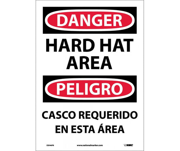 Danger Hard Hat Area English/Spanish 14