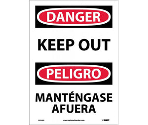 Danger Keep Out English/Spanish 14"x10" Plastic | ESD59RB