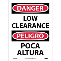 Danger Low Clearance English/Spanish 14"x10" Vinyl | ESD655PB