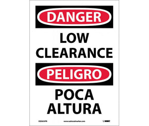 Danger Low Clearance English/Spanish 14"x10" Vinyl | ESD655PB