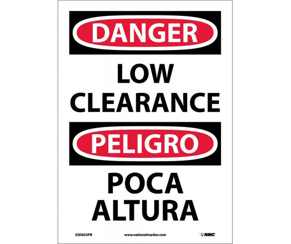 Danger Low Clearance English/Spanish 14
