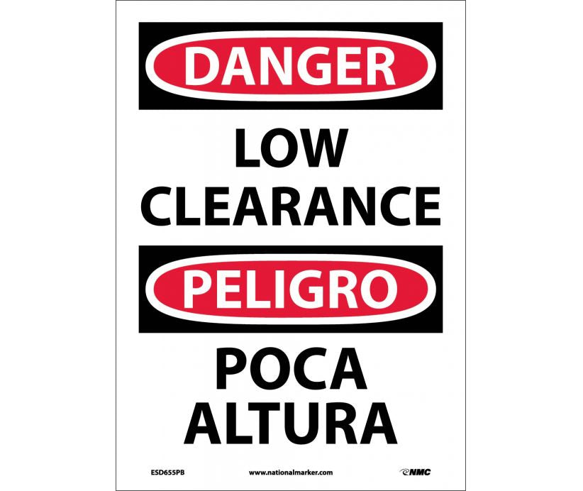 Danger Low Clearance English/Spanish 14