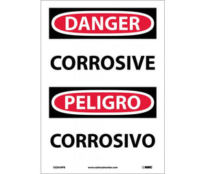 Danger Corrosive English/Spanish 14"x10" Plastic | ESD659RB