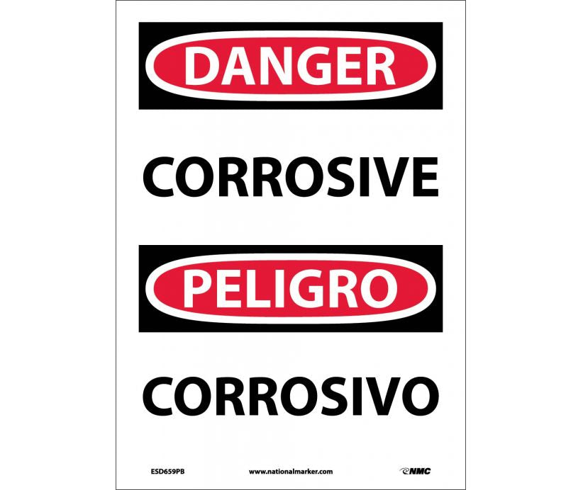 Danger Corrosive English/Spanish 14