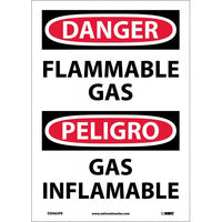 Danger Flammable Gas English/Spanish 14"x10" Aluminum | ESD663AB