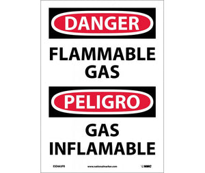 Danger Flammable Gas English/Spanish 14"x10" Aluminum | ESD663AB