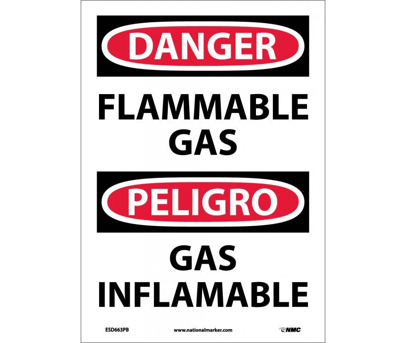 Danger Flammable Gas English/Spanish 14