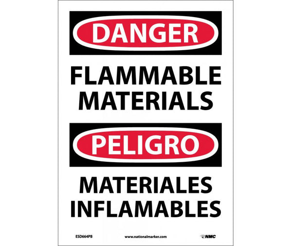 Danger Flammable Materials English/Spanish 14