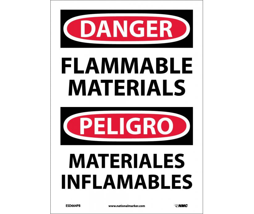 Danger Flammable Materials English/Spanish 14