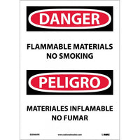 Danger Flammable Materials English/Spanish 14"x10" Aluminum | ESD665AB