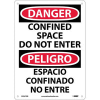 Danger Confined Space English/Spanish 14"x10" Plastic | ESD672RB