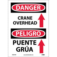 Danger Crane Overhead English/Spanish 14"x10" Aluminum | ESD673AB