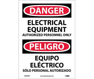 Danger Electrical Equipment English/Spanish 14"x10" Vinyl | ESD676PB