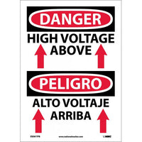 Danger High Voltage Above English/Spanish 14"x10" Aluminum | ESD677AB