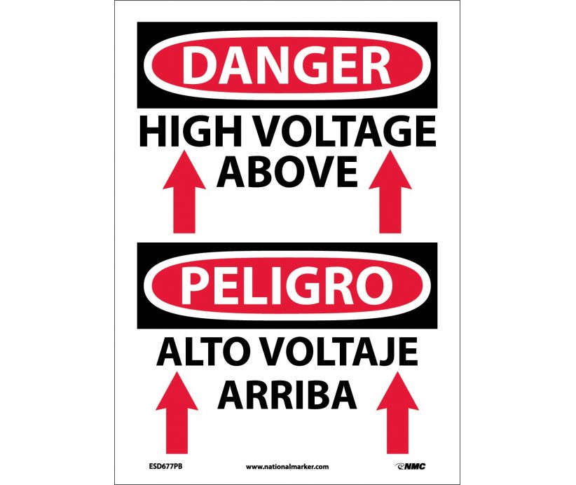 Danger High Voltage Above English/Spanish 14