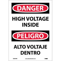 Danger High Voltage Inside English/Spanish 14"x10" Vinyl | ESD678PB