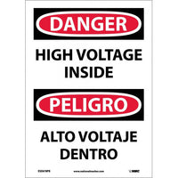 Danger High Voltage Inside English/Spanish 14"x10" Aluminum | ESD678AB