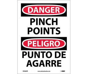 Danger Pinch Points English/Spanish 14"x10" Vinyl | ESD686PB