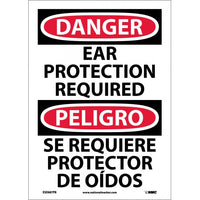 Danger Ear Protection Required Eng/Spanish 14"x10" Plastic | ESD687RB